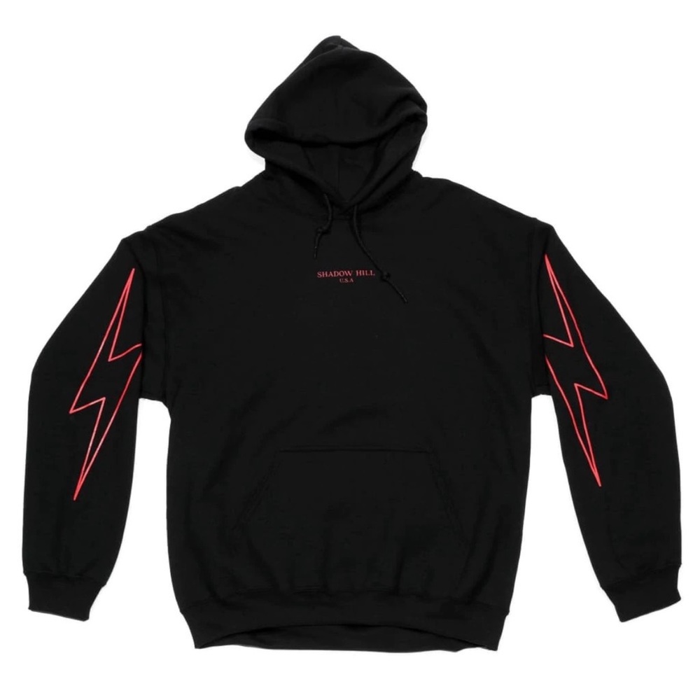 Shadow Hill USA Black Lightening Bolt Hoodie Size Small (S)